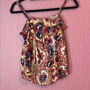 Floral Print ruffled bust Women's Top